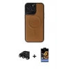 MARSİLYAN™- iPhone 15 Pro Max Kılıf Zirve Işık Serisi - Siyah Buffer Hayalet Cam Ekran Koruyucu + Raze Metal Kamera Lens - SH