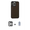 MARSİLYAN™- iPhone 15 Pro Max Kılıf Zirve Işık Serisi - Siyah Joko Magic 5D Cam + PVD Metal Kamera Lens - GS