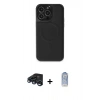 MARSİLYAN™- iPhone 15 Pro Max Kılıf Zirve Işık Serisi - Siyah Joko Magic 5D Cam + Raze Metal Kamera Lens - LT