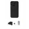 MARSİLYAN™- iPhone 15 Pro Max Kılıf Zirve Işık Serisi - Siyah Joko Magic 5D Cam + Raze Metal Kamera Lens - TMGI