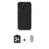 MARSİLYAN™- iPhone 15 Pro Max Kılıf Zirve Işık Serisi - Siyah Joko Magic 5D Cam + PVD Metal Kamera Lens - TU