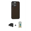 MARSİLYAN™- iPhone 15 Pro Max Kılıf Zirve Işık Serisi - Siyah Polymer Nano Ekran Koruyucu + Raze Metal Kamera Lens - TMGI