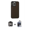 MARSİLYAN™- iPhone 15 Pro Max Kılıf Zirve Işık Serisi - Siyah Vanessa Magic Cam + PVD Metal Kamera Lens - TU
