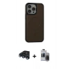 MARSİLYAN™- iPhone 15 Pro Max Kılıf Zirve Işık Serisi - Siyah Vanessa Magic Hayalet Cam + Lacivert Raze Metal Kamera Lens