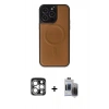 MARSİLYAN™- iPhone 15 Pro Max Kılıf Zirve Işık Serisi - Siyah Vanessa Magic Hayalet Cam + PVD Metal Kamera Lens - GS
