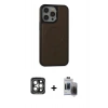 MARSİLYAN™- iPhone 15 Pro Max Kılıf Zirve Işık Serisi - Siyah Vanessa Magic Hayalet Cam + PVD Metal Kamera Lens - GI