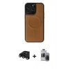 MARSİLYAN™- iPhone 15 Pro Max Kılıf Zirve Işık Serisi - Siyah Vanessa Magic Hayalet Cam + Raze Metal Kamera Lens - SH