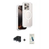 MARSİLYAN™- iPhone 15 Pro Max Kılıf Zirve Klasik Prime - Şeffaf Pasifik Cam Ekran Koruyucu + Raze Metal Kamera Lens - LT