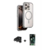 MARSİLYAN™- iPhone 15 Pro Max Kılıf Zirve Klasik Prime - Siyah 360 Mat Full Body Arka Koruyucu + Raze Metal Kamera Lens - GS