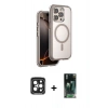 MARSİLYAN™- iPhone 15 Pro Max Kılıf Zirve Klasik Prime - Siyah 360 Mat Full Body Arka Koruyucu + PVD Metal Kamera Lens - SH