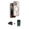 MARSİLYAN™- iPhone 15 Pro Max Kılıf Zirve Klasik Prime - Siyah 360 Mat Full Body Arka Koruyucu + Raze Metal Kamera Lens - TMGI
