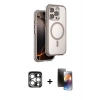 MARSİLYAN™- iPhone 15 Pro Max Kılıf Zirve Klasik Prime - Siyah 3D Antistatik Mat Seramik Nano Ekran Koruyucu + PVD Metal Kamera Lens - GS