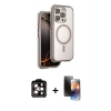 MARSİLYAN™- iPhone 15 Pro Max Kılıf Zirve Klasik Prime - Siyah 3D Antistatik Mat Seramik Nano Ekran Koruyucu + PVD Metal Kamera Lens - TU