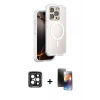 MARSİLYAN™- iPhone 15 Pro Max Kılıf Zirve Klasik Prime - Siyah 3D Antistatik Mat Seramik Nano Ekran Koruyucu + PVD Metal Kamera Lens - SH