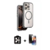 MARSİLYAN™- iPhone 15 Pro Max Kılıf Zirve Klasik Prime - Siyah 3D Antistatik Mat Seramik Nano Ekran Koruyucu + PVD Metal Kamera Lens - TU