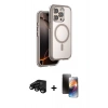 MARSİLYAN™- iPhone 15 Pro Max Kılıf Zirve Klasik Prime - Siyah 3D Antistatik Mat Seramik Nano Ekran Koruyucu + Raze Metal Kamera Lens - SH