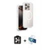 MARSİLYAN™- iPhone 15 Pro Max Kılıf Zirve Klasik Prime - Siyah 3D Antistatik Seramik Nano Ekran Koruyucu + PVD Metal Kamera Lens - TU