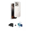 MARSİLYAN™- iPhone 15 Pro Max Kılıf Zirve Klasik Prime - Siyah 3D Antistatik Seramik Nano Ekran Koruyucu + Raze Metal Kamera Lens - TMGI