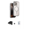 MARSİLYAN™- iPhone 15 Pro Max Kılıf Zirve Klasik Prime - Siyah Bilvis 0.18mm Plus Cam Ekran Koruyucu + Raze Metal Kamera Lens - GS