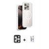 MARSİLYAN™- iPhone 15 Pro Max Kılıf Zirve Klasik Prime - Siyah Bilvis 0.18mm Plus Cam Ekran Koruyucu + PVD Metal Kamera Lens - LT