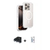 MARSİLYAN™- iPhone 15 Pro Max Kılıf Zirve Klasik Prime - Siyah Bilvis 0.18mm Plus Cam Ekran Koruyucu + Raze Metal Kamera Lens - LT