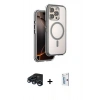 MARSİLYAN™- iPhone 15 Pro Max Kılıf Zirve Klasik Prime - Siyah Bilvis 0.18mm Plus Cam Ekran Koruyucu + Raze Metal Kamera Lens - LT