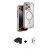 MARSİLYAN™- iPhone 15 Pro Max Kılıf Zirve Klasik Prime - Siyah Bilvis 0.18mm Plus Cam Ekran Koruyucu + Raze Metal Kamera Lens - LT