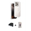 MARSİLYAN™- iPhone 15 Pro Max Kılıf Zirve Klasik Prime - Siyah Bilvis 3D Cam Ekran Koruyucu + Raze Metal Kamera Lens - LT