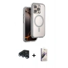 MARSİLYAN™- iPhone 15 Pro Max Kılıf Zirve Klasik Prime - Siyah Bilvis 3D Mat Cam Ekran Koruyucu + Raze Metal Kamera Lens - LT
