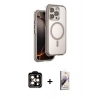 MARSİLYAN™- iPhone 15 Pro Max Kılıf Zirve Klasik Prime - Siyah Bilvis 3D Mat Cam Ekran Koruyucu + PVD Metal Kamera Lens - TU