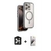 MARSİLYAN™- iPhone 15 Pro Max Kılıf Zirve Klasik Prime - Siyah Bilvis 3D Mat Cam Ekran Koruyucu + PVD Metal Kamera Lens - TU