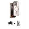 MARSİLYAN™- iPhone 15 Pro Max Kılıf Zirve Klasik Prime - Siyah Bilvis 3D Mat Cam Ekran Koruyucu + Siyah Raze Metal Kamera Lens