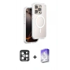 MARSİLYAN™- iPhone 15 Pro Max Kılıf Zirve Klasik Prime - Siyah Bilvis 5in1 3D Magic Cam Ekran Koruyucu + PVD Metal Kamera Lens - LT