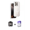 MARSİLYAN™- iPhone 15 Pro Max Kılıf Zirve Klasik Prime - Siyah Bilvis 5in1 3D Magic Cam Ekran Koruyucu + PVD Metal Kamera Lens - TU