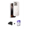 MARSİLYAN™- iPhone 15 Pro Max Kılıf Zirve Klasik Prime - Siyah Bilvis 5in1 3D Magic Cam Ekran Koruyucu + Raze Metal Kamera Lens - TMGI