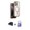 MARSİLYAN™- iPhone 15 Pro Max Kılıf Zirve Klasik Prime - Siyah Bilvis 5in1 5D Magic Hayalet Cam Ekran Koruyucu + Raze Metal Kamera Lens - LT