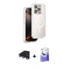 MARSİLYAN™- iPhone 15 Pro Max Kılıf Zirve Klasik Prime - Siyah Bilvis 5in1 5D Magic Hayalet Cam Ekran Koruyucu + Raze Metal Kamera Lens - LT