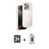 MARSİLYAN™- iPhone 15 Pro Max Kılıf Zirve Klasik Prime - Siyah Bilvis Hayalet Cam Ekran Koruyucu + PVD Metal Kamera Lens - GI