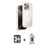 MARSİLYAN™- iPhone 15 Pro Max Kılıf Zirve Klasik Prime - Siyah Bilvis Hayalet Cam Ekran Koruyucu + PVD Metal Kamera Lens - GS