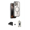 MARSİLYAN™- iPhone 15 Pro Max Kılıf Zirve Klasik Prime - Siyah Bilvis Hayalet Cam Ekran Koruyucu + Raze Metal Kamera Lens - GS