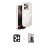 MARSİLYAN™- iPhone 15 Pro Max Kılıf Zirve Klasik Prime - Siyah Bilvis Hayalet Cam Ekran Koruyucu + PVD Metal Kamera Lens - LT
