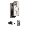 MARSİLYAN™- iPhone 15 Pro Max Kılıf Zirve Klasik Prime - Siyah Bilvis Hayalet Cam Ekran Koruyucu + Raze Metal Kamera Lens - SH
