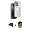 MARSİLYAN™- iPhone 15 Pro Max Kılıf Zirve Klasik Prime - Siyah Buffer Cam Ekran Koruyucu + Raze Metal Kamera Lens - LT