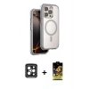MARSİLYAN™- iPhone 15 Pro Max Kılıf Zirve Klasik Prime - Siyah Buffer Cam Ekran Koruyucu + Siyah PVD Metal Kamera Lens
