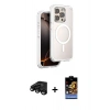 MARSİLYAN™- iPhone 15 Pro Max Kılıf Zirve Klasik Prime - Siyah Buffer Hayalet Cam Ekran Koruyucu + Raze Metal Kamera Lens - SH