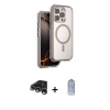 MARSİLYAN™- iPhone 15 Pro Max Kılıf Zirve Klasik Prime - Siyah Joko Magic 5D Cam + Gümüş Raze Metal Kamera Lens