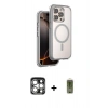 MARSİLYAN™- iPhone 15 Pro Max Kılıf Zirve Klasik Prime - Siyah Joko Magic 5D Hayalet Cam + PVD Metal Kamera Lens - GS