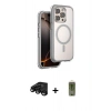 MARSİLYAN™- iPhone 15 Pro Max Kılıf Zirve Klasik Prime - Siyah Joko Magic 5D Hayalet Cam + Raze Metal Kamera Lens - SH