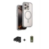 MARSİLYAN™- iPhone 15 Pro Max Kılıf Zirve Klasik Prime - Siyah Joko Magic 5D Hayalet Cam + Raze Metal Kamera Lens - TMGI