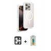 MARSİLYAN™- iPhone 15 Pro Max Kılıf Zirve Klasik Prime - Siyah Polymer Nano Ekran Koruyucu + PVD Metal Kamera Lens - GS